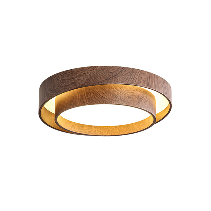 Muto Ceiling Light Double - Ring Walnut Color