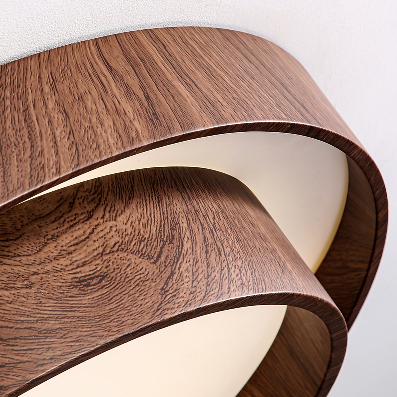Muto Ceiling Light Double - Ring Walnut Color