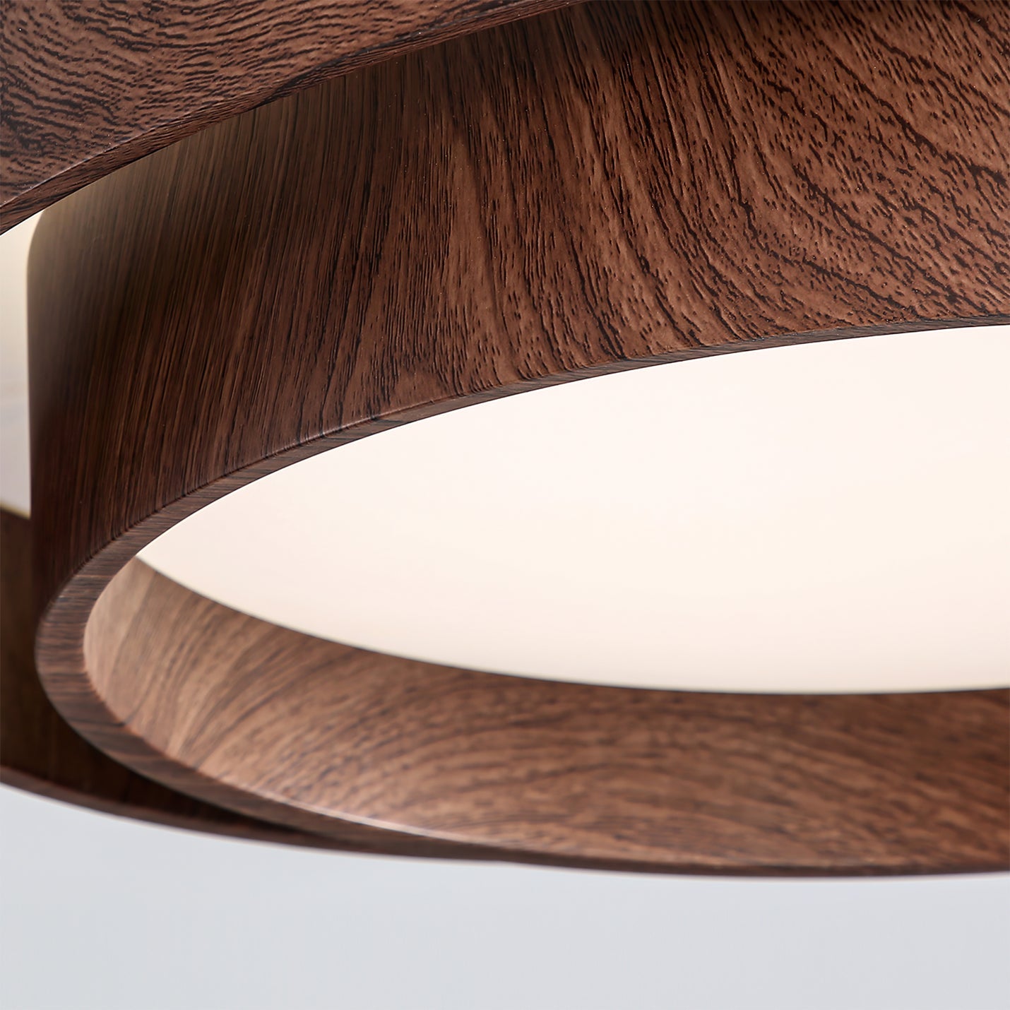 Muto Ceiling Light Double - Ring Walnut Color