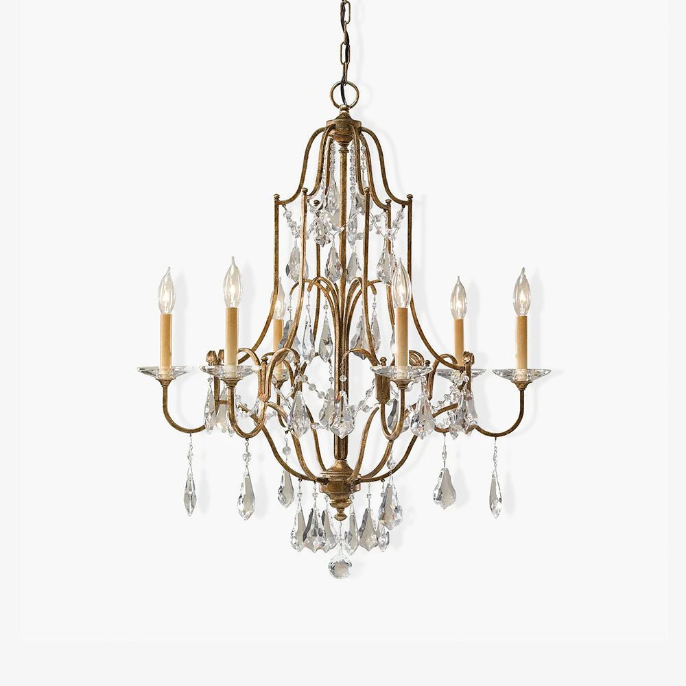Lustra Chandelier Iron Crystal Candelabra Vintage - Letslighting