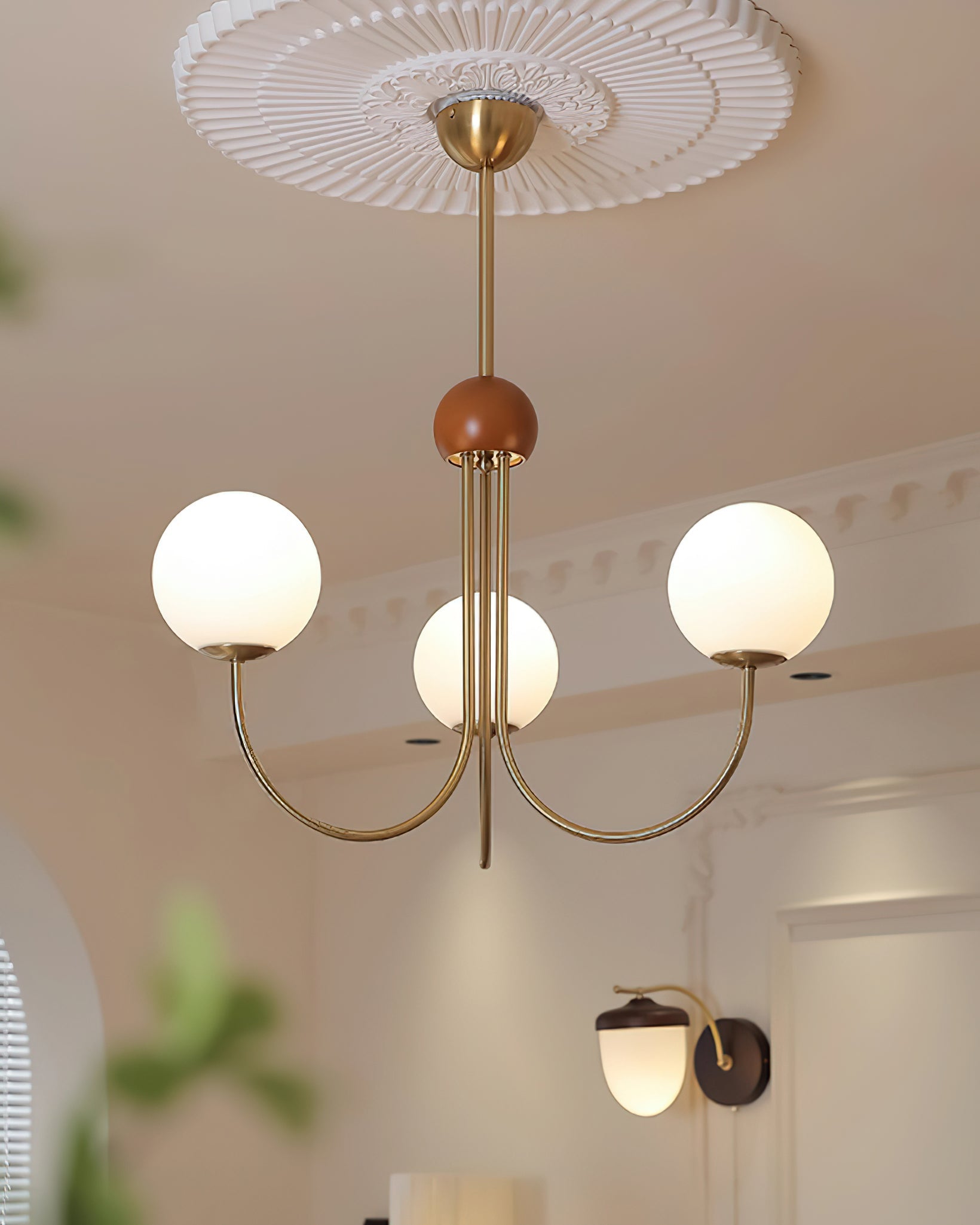 Candil Modern Brass and Globe Glass Chandelier - Letslighting