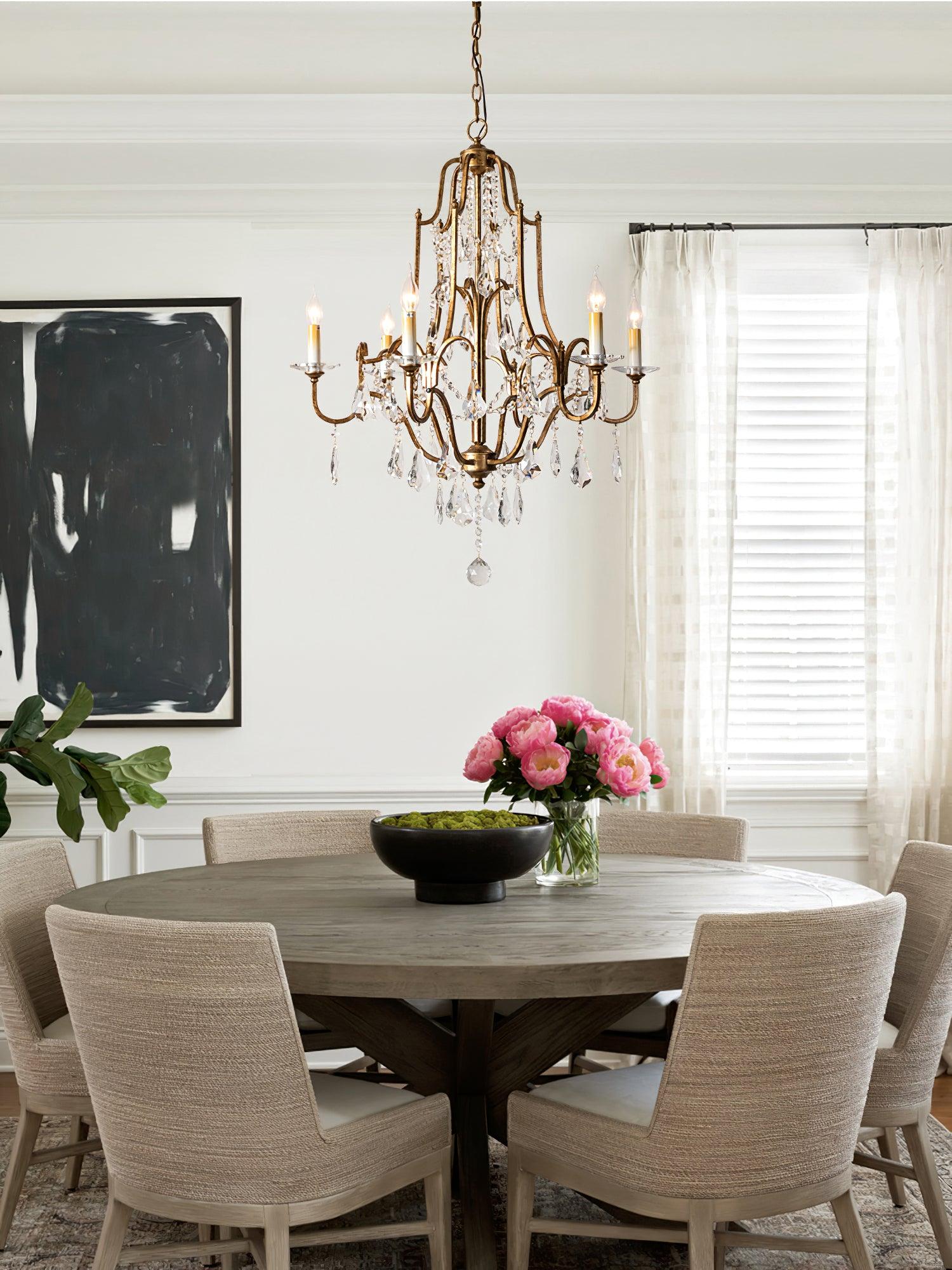 Lustra Chandelier Iron Crystal Candelabra Vintage - Letslighting