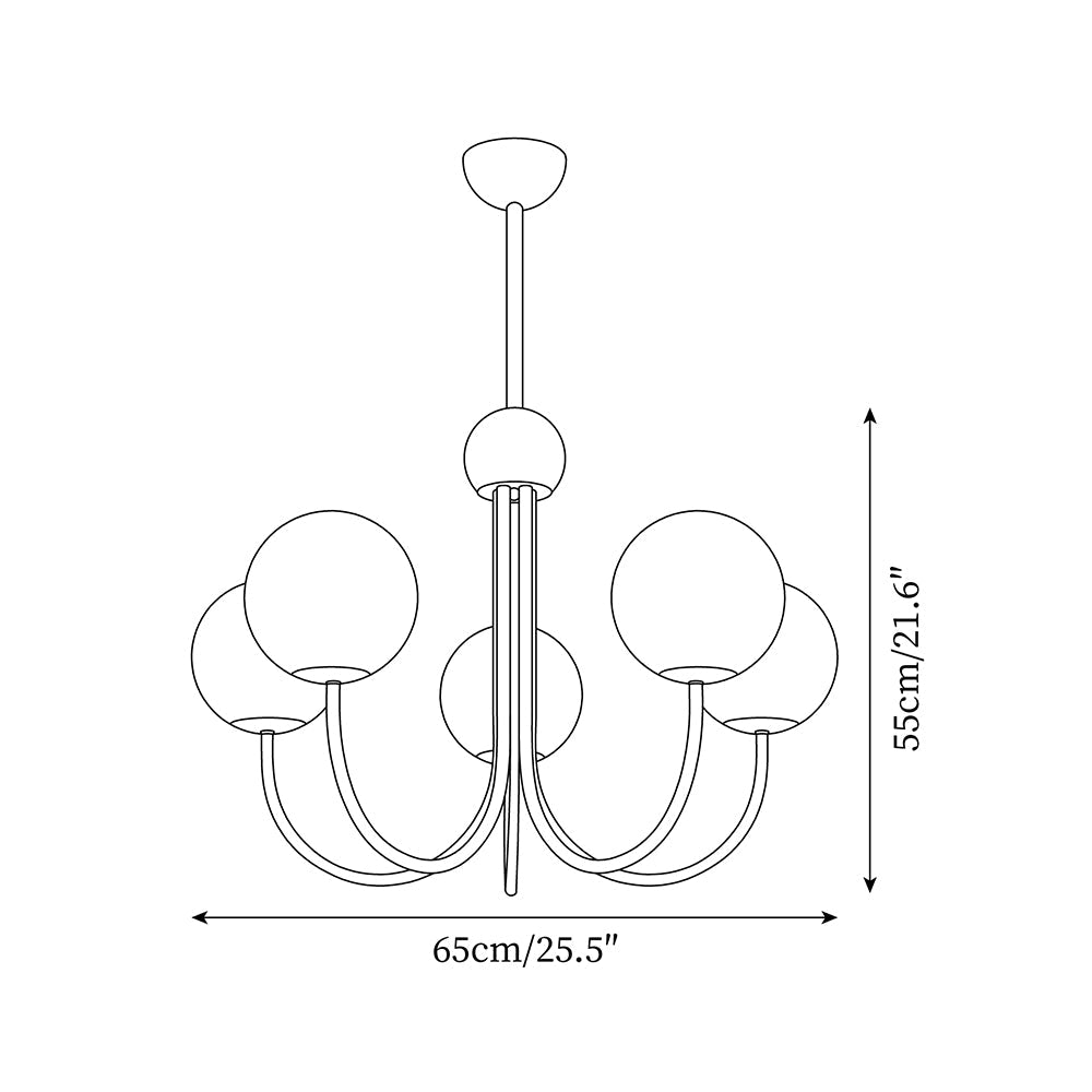 Candil Modern Brass and Globe Glass Chandelier - Letslighting