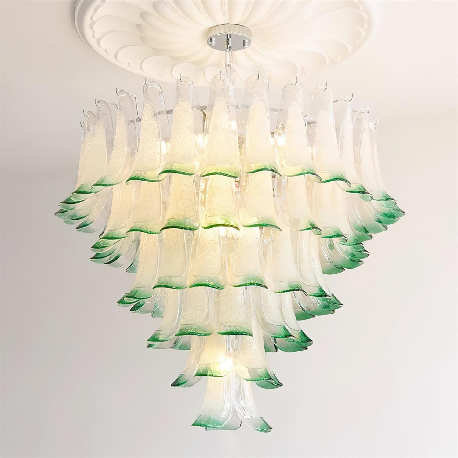 Valier Chandelier Layered Glass Petals - Letslighting