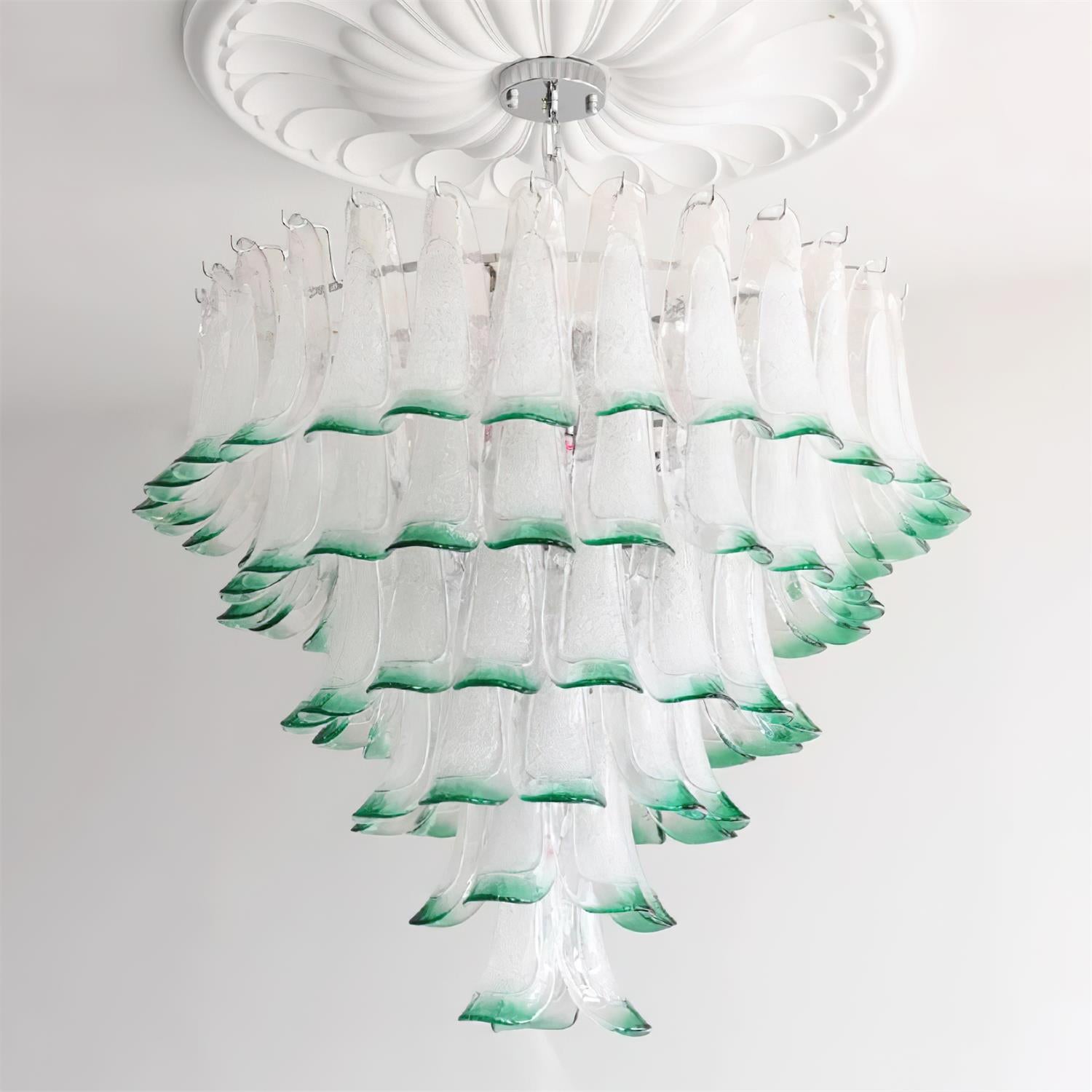 Valier Chandelier Layered Glass Petals - Letslighting