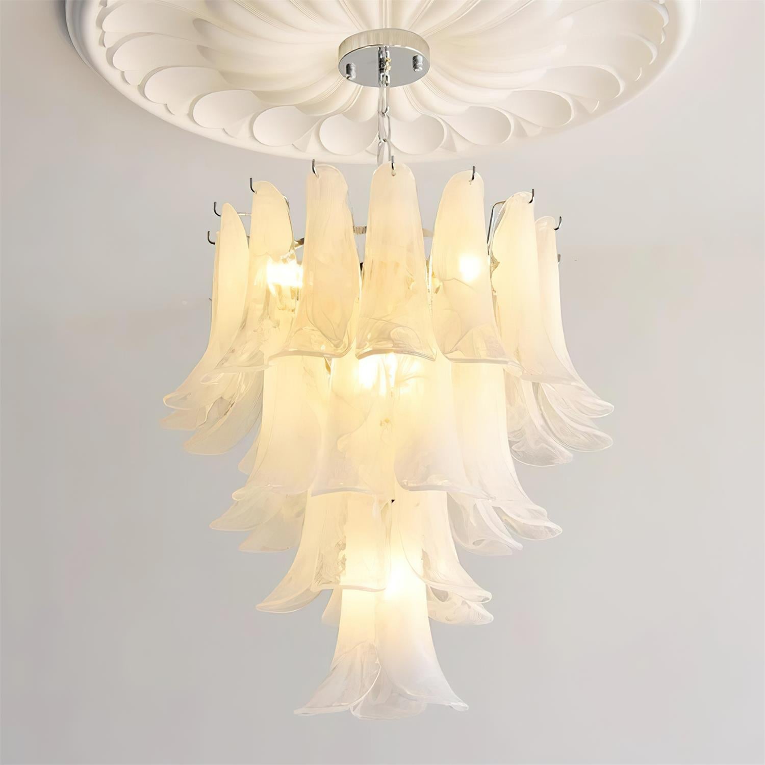 Valier Chandelier Layered Glass Petals - Letslighting
