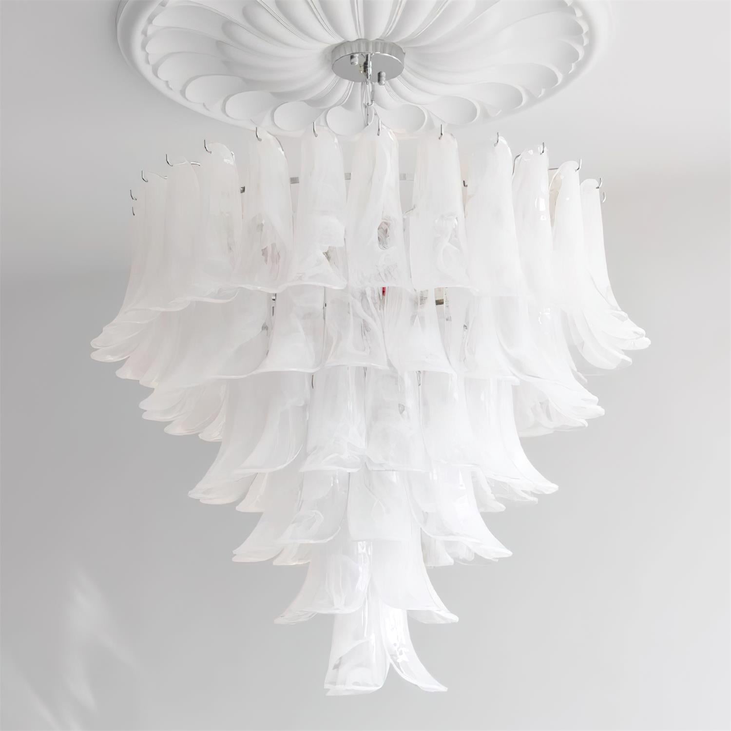 Valier Chandelier Layered Glass Petals - Letslighting