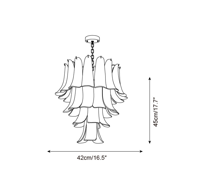 Valier Chandelier Layered Glass Petals - Letslighting