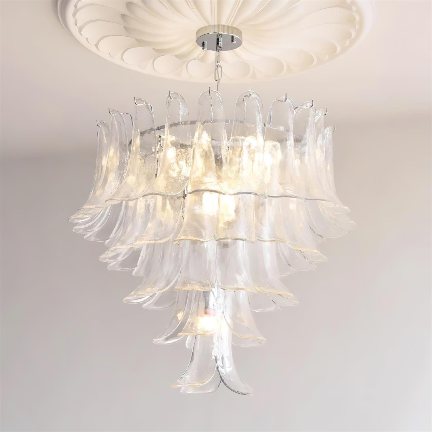 Valier Chandelier Layered Glass Petals - Letslighting
