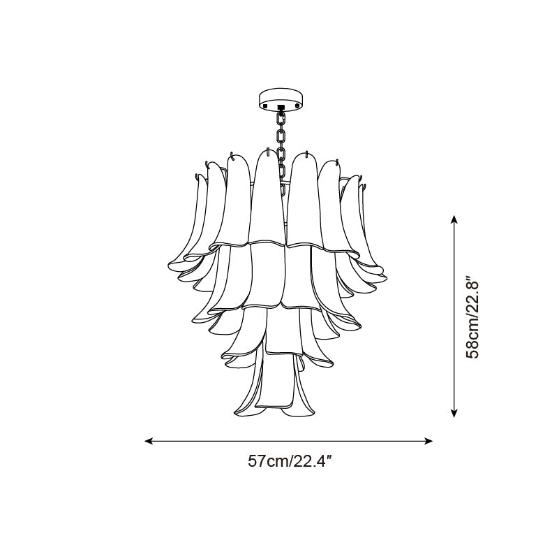 Valier Chandelier Layered Glass Petals - Letslighting