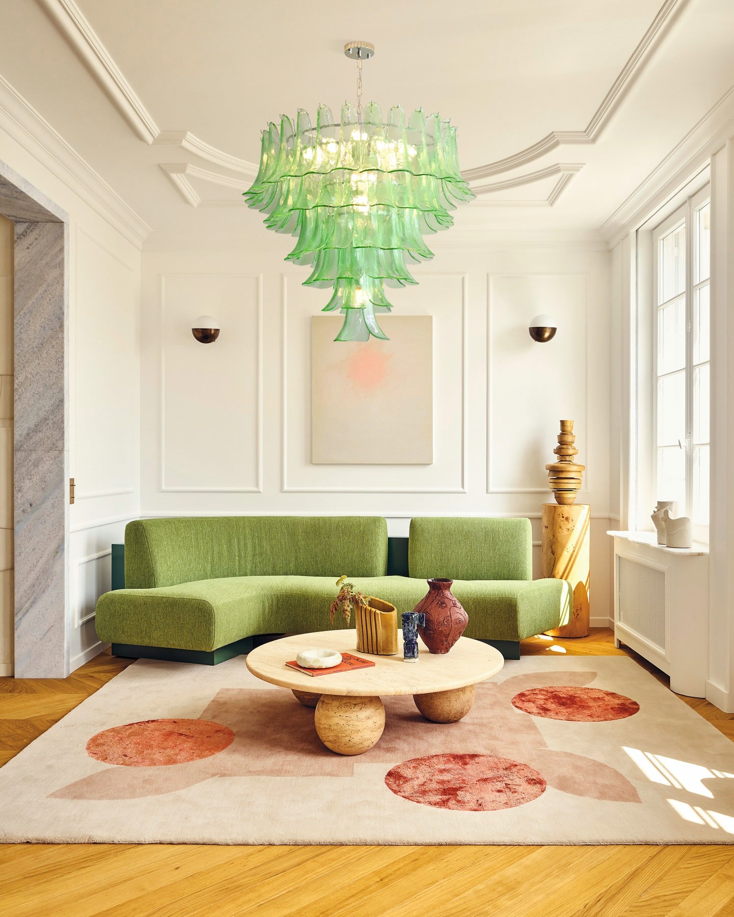Valier Chandelier Layered Glass Petals - Letslighting