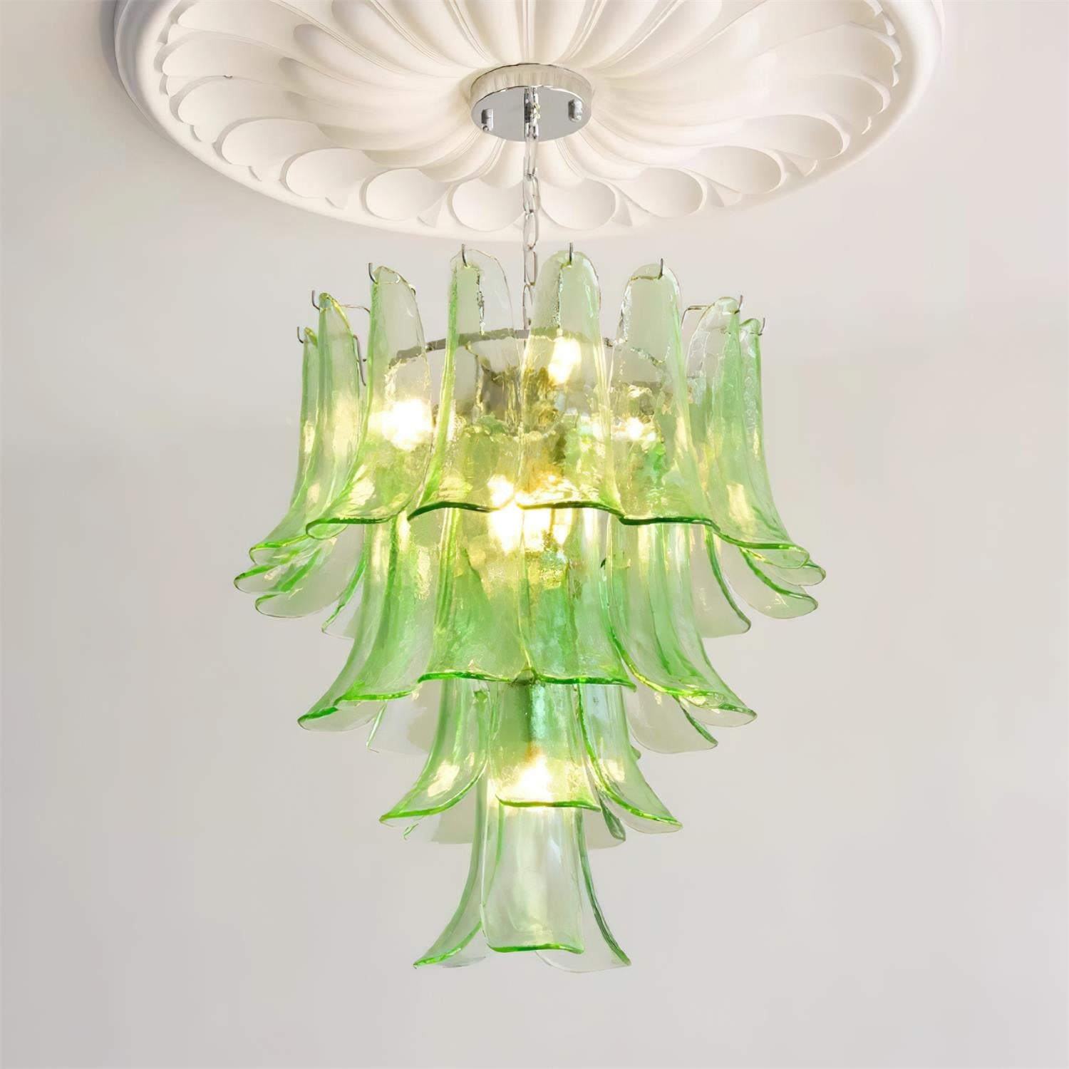 Valier Chandelier Layered Glass Petals - Letslighting