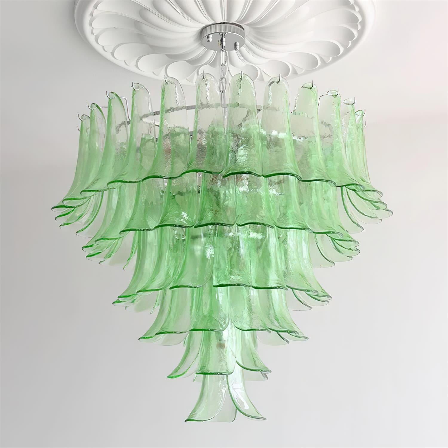 Valier Chandelier Layered Glass Petals - Letslighting