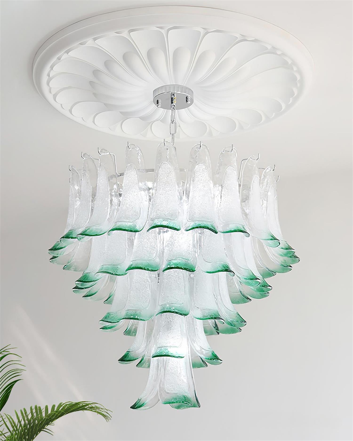 Valier Chandelier Layered Glass Petals - Letslighting