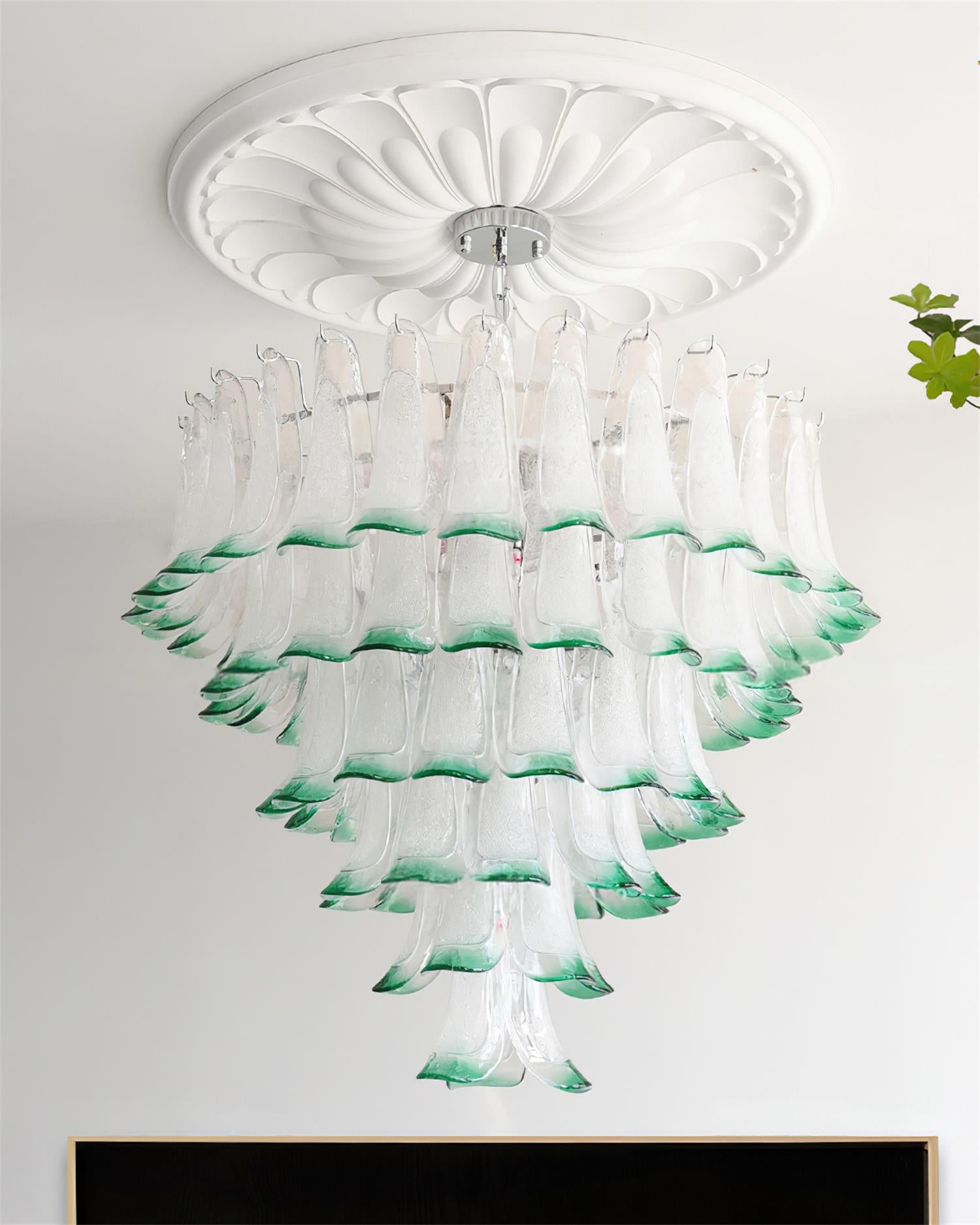 Valier Chandelier Layered Glass Petals - Letslighting
