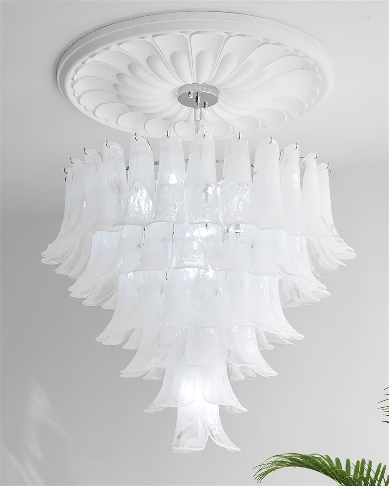 Valier Chandelier Layered Glass Petals - Letslighting