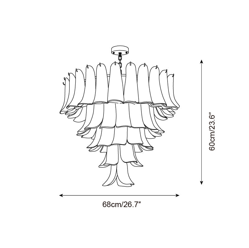 Valier Chandelier Layered Glass Petals - Letslighting