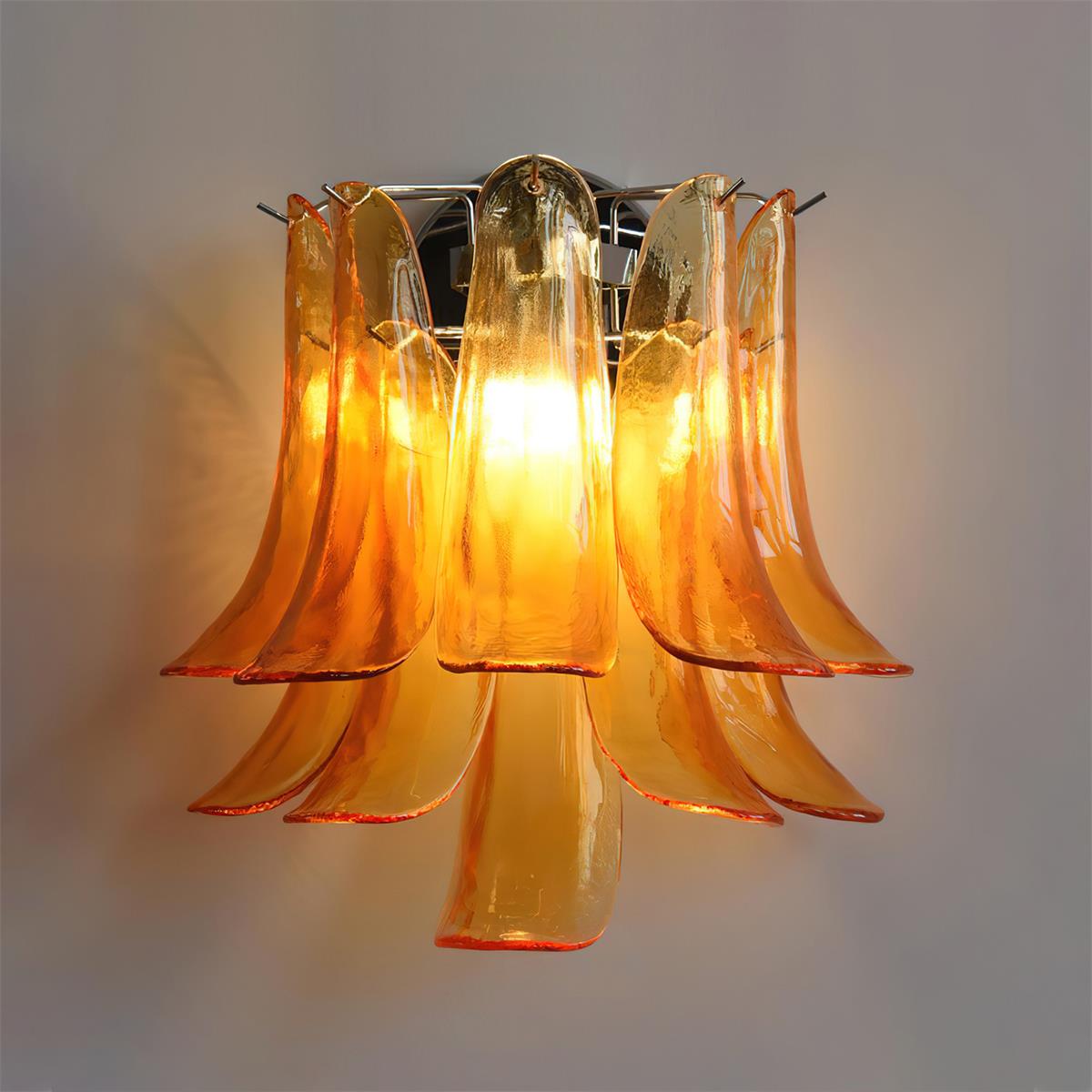 Valier Wall Lamp Hand-Sculpted Glass Petals - Letslighting