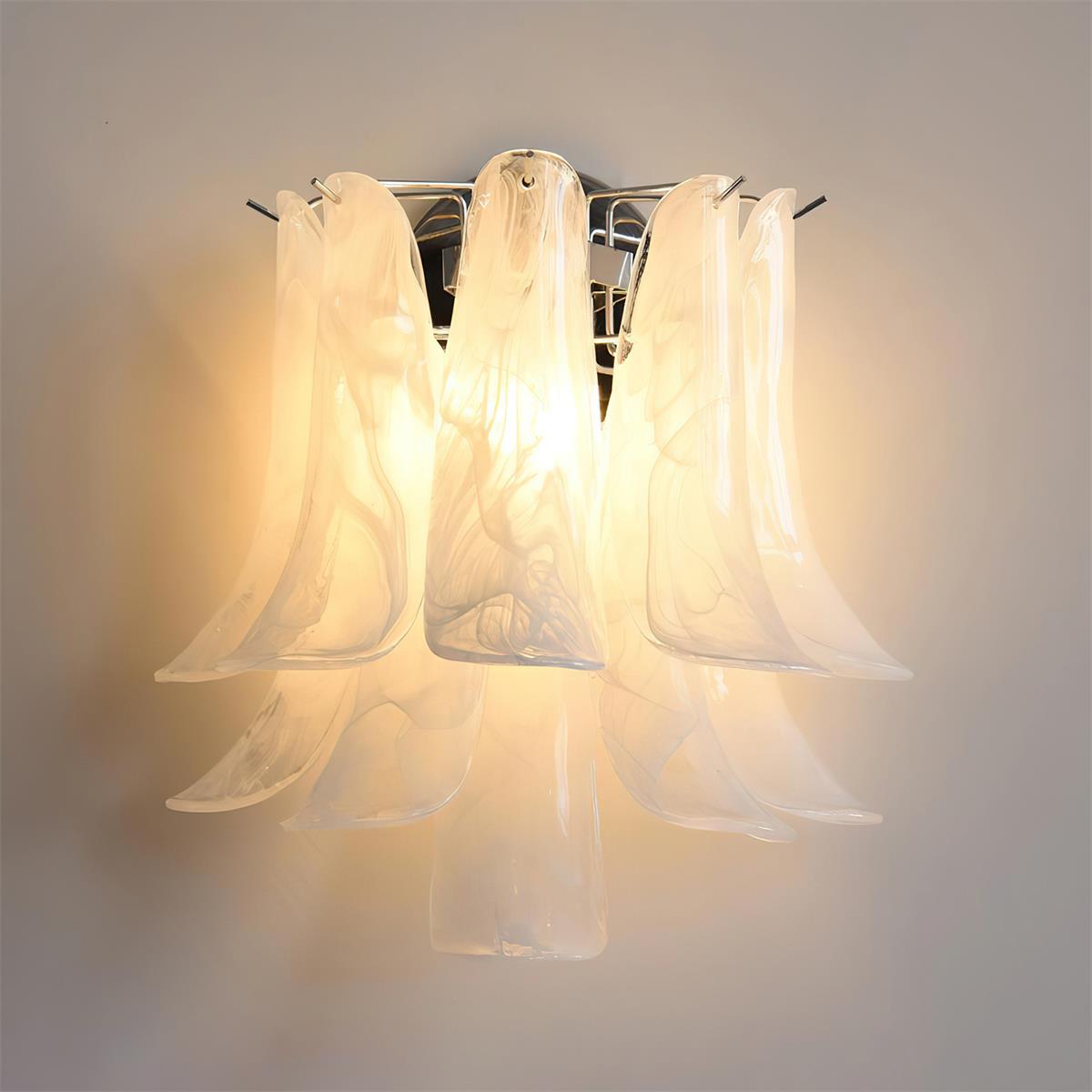 Valier Wall Lamp Hand-Sculpted Glass Petals - Letslighting