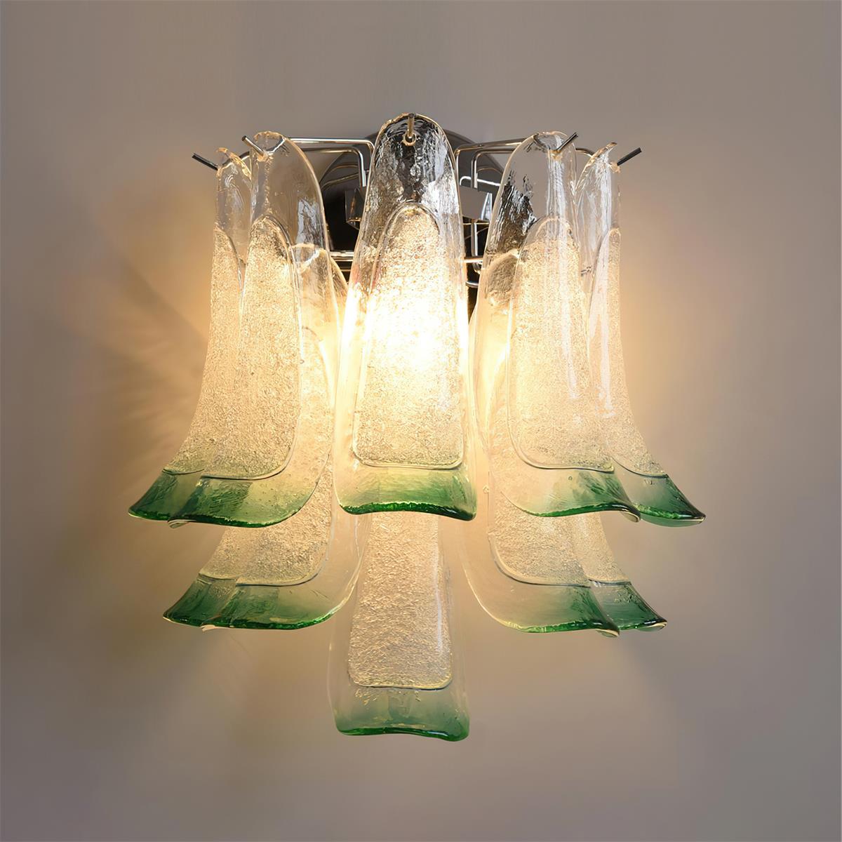 Valier Wall Lamp Hand-Sculpted Glass Petals - Letslighting