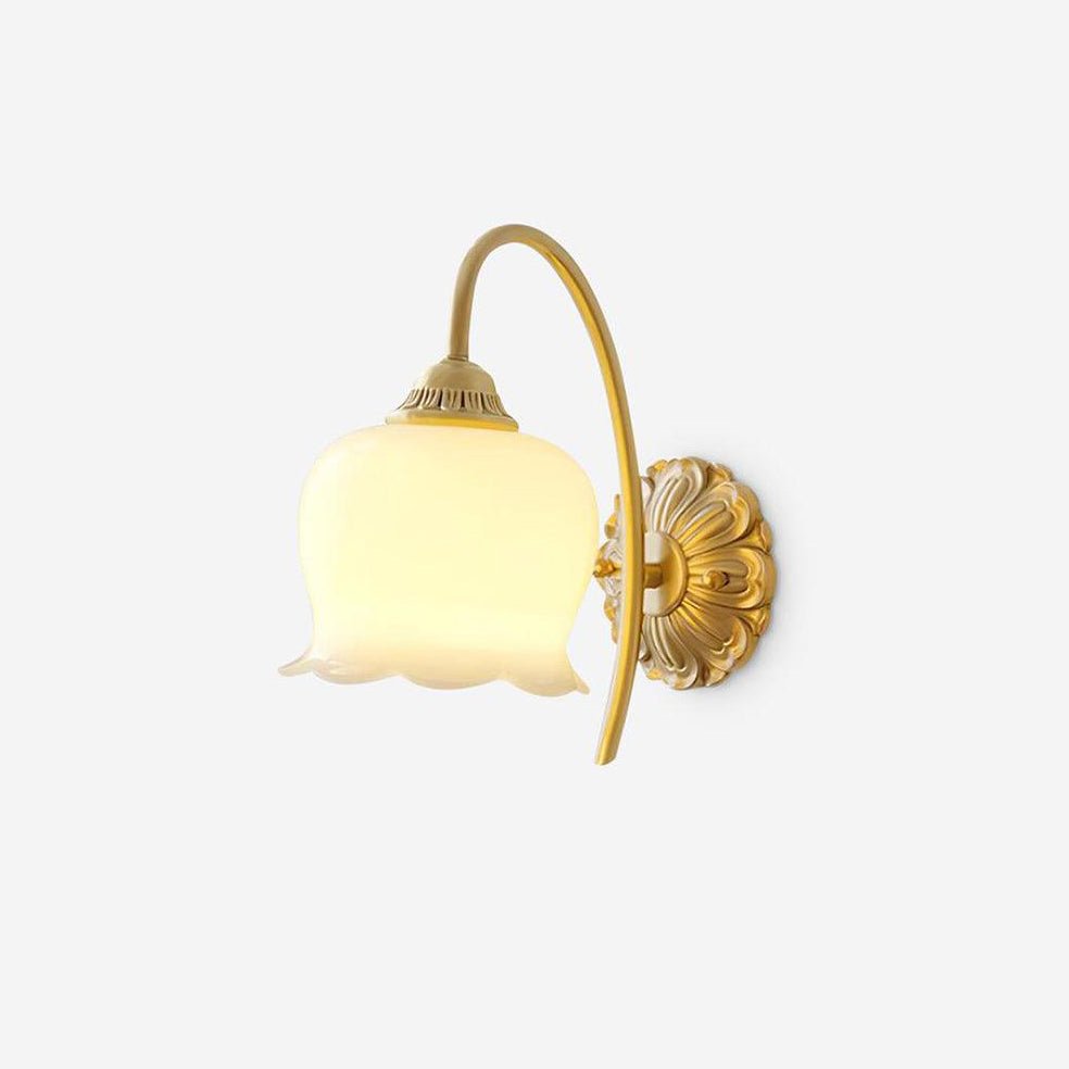 Vivinir Art Flower Brass Resin Wall Lamp - Letslighting