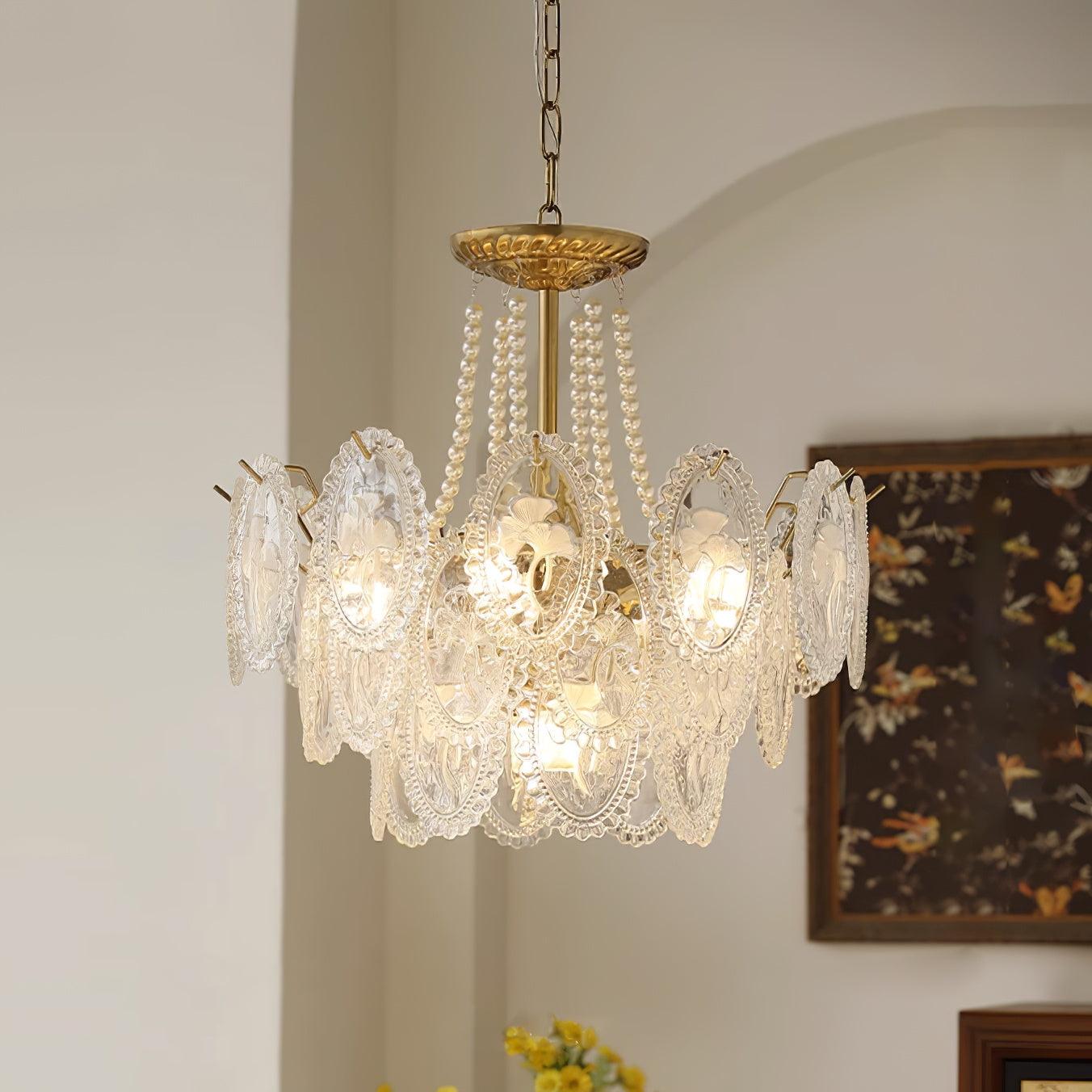Kristy Chandelier Lustrous pearls