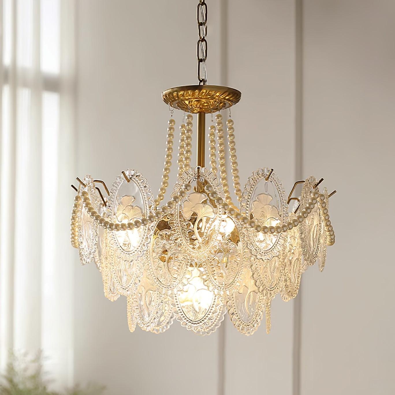 Kristy Chandelier Lustrous pearls
