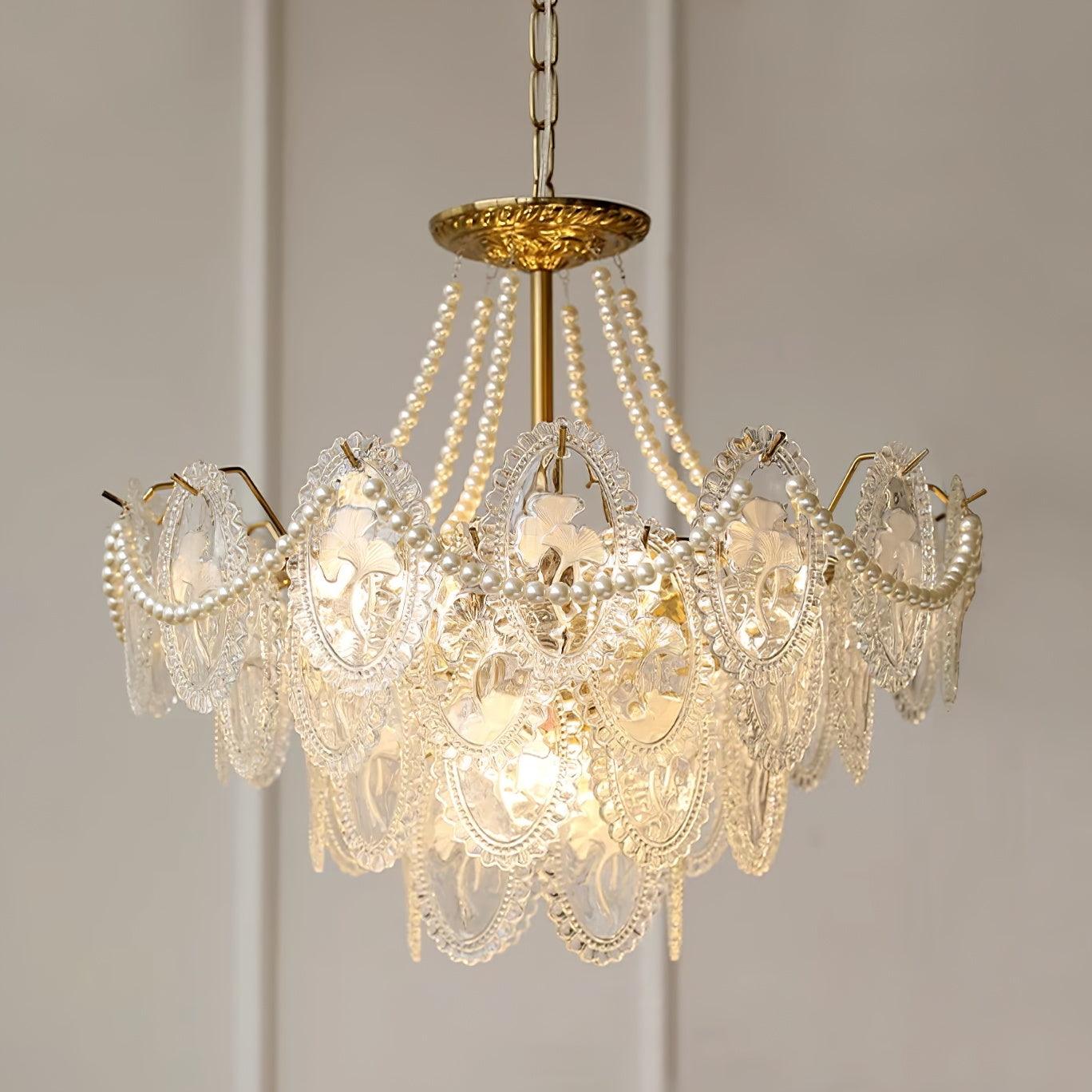 Kristy Chandelier Lustrous pearls