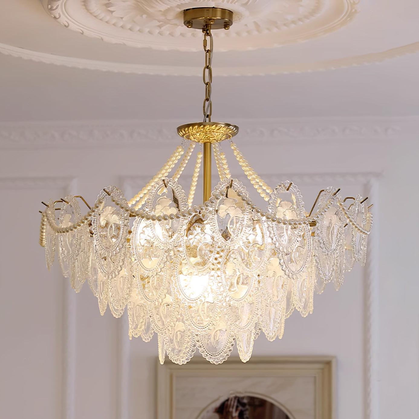 Kristy Chandelier Lustrous pearls