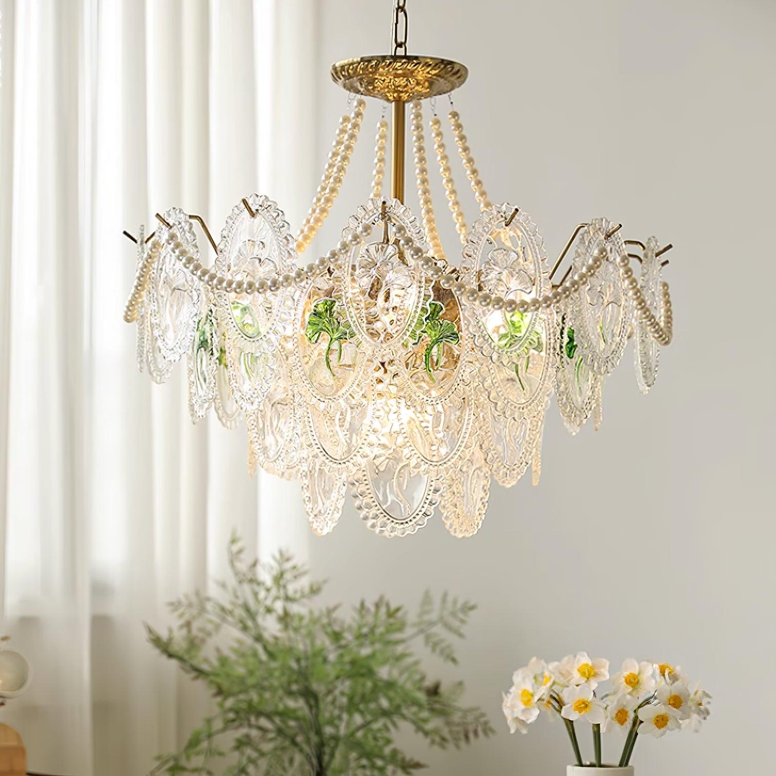 Kristy Chandelier Lustrous pearls