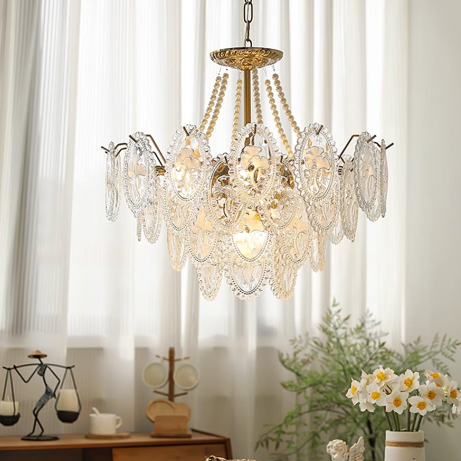 Kristy Chandelier Lustrous pearls