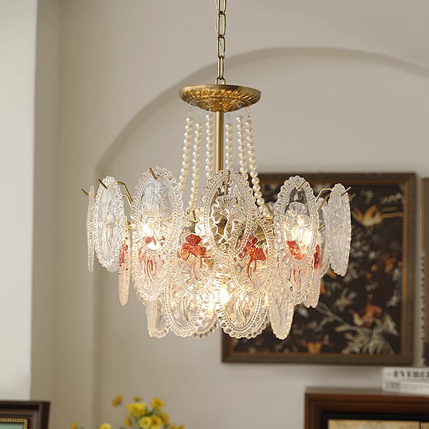 Kristy Chandelier Lustrous pearls