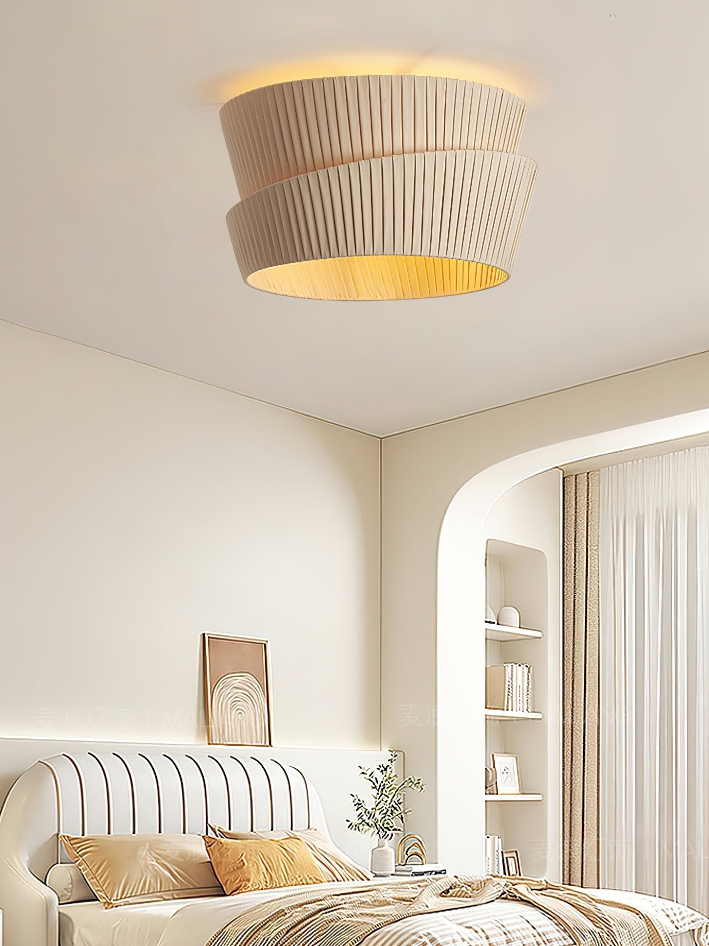 Zethayra Natural Unique Twist Fabric Ceiling Lamp - Letslighting