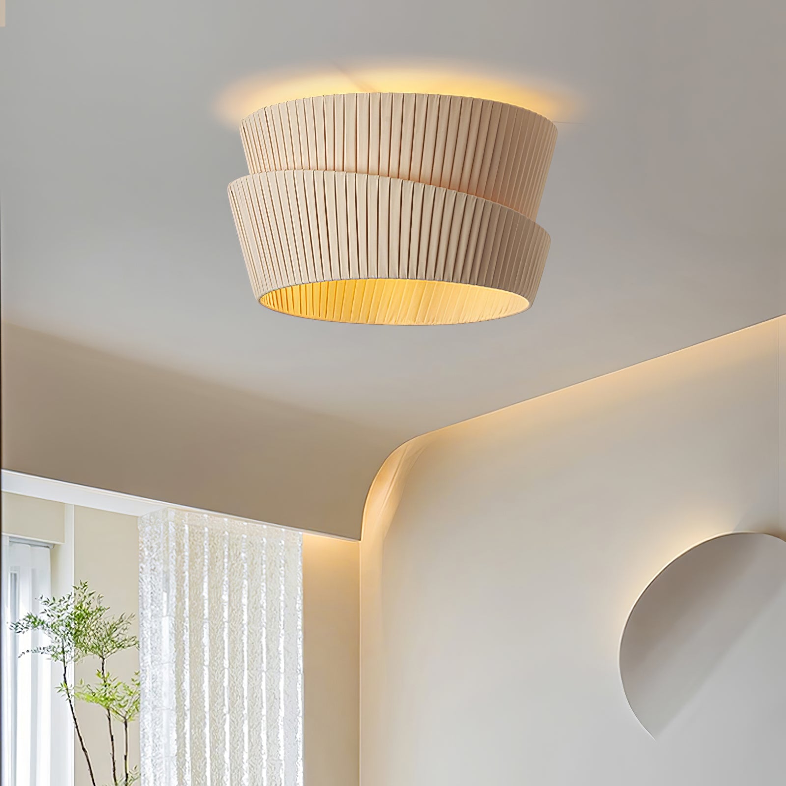 Zethayra Natural Unique Twist Fabric Ceiling Lamp - Letslighting