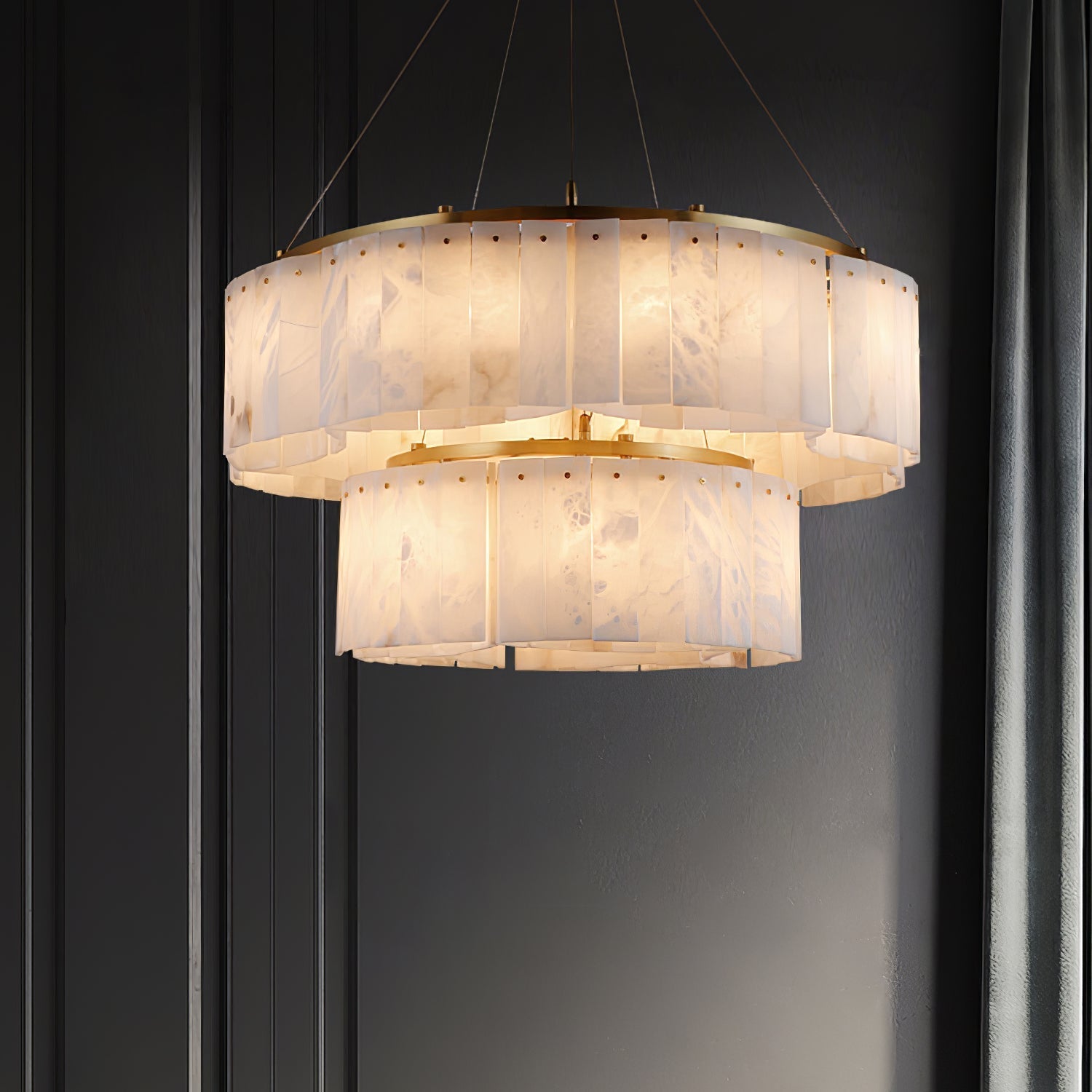Ilveliel Double Tier Alabaster Pendant Light