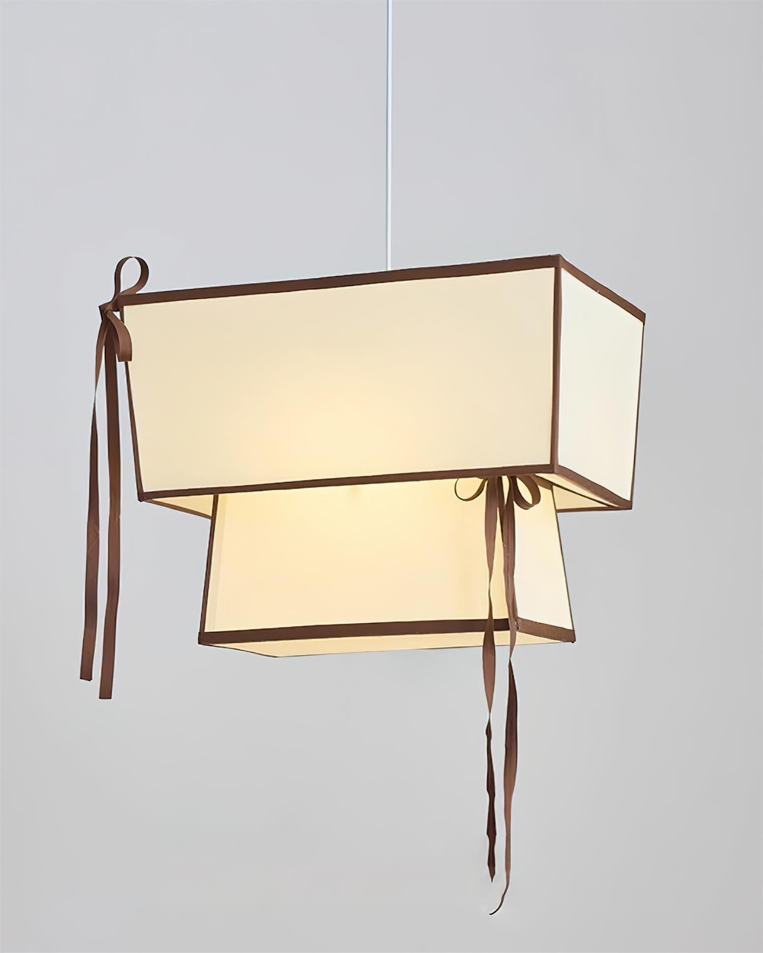 Velina Pendant Lamp Layered Rectangular Shades & Ribbon - Letslighting