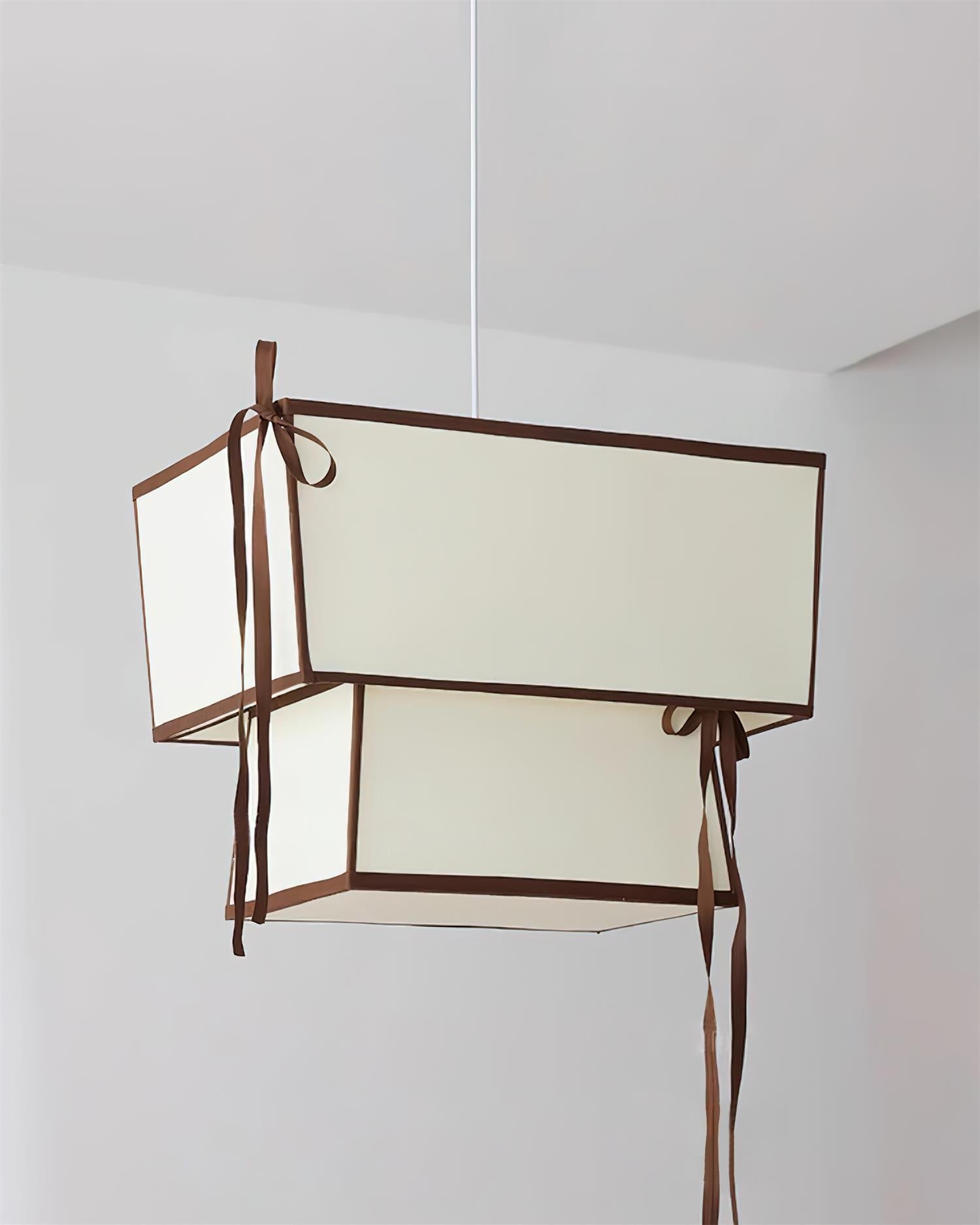 Velina Pendant Lamp Layered Rectangular Shades & Ribbon - Letslighting