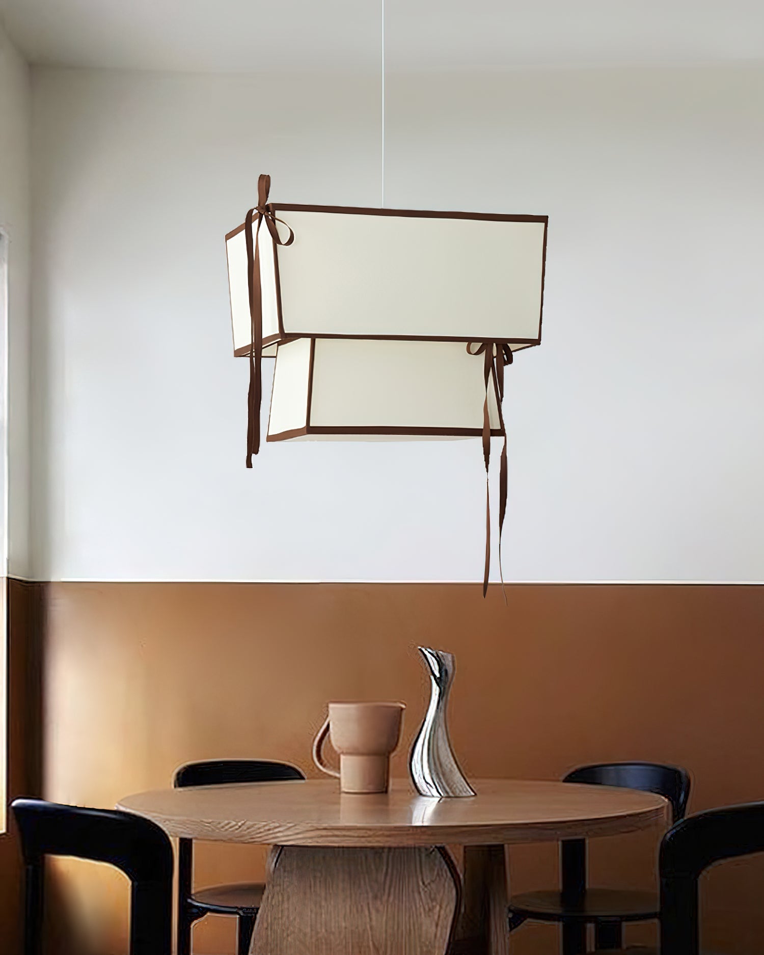 Velina Pendant Lamp Layered Rectangular Shades & Ribbon - Letslighting