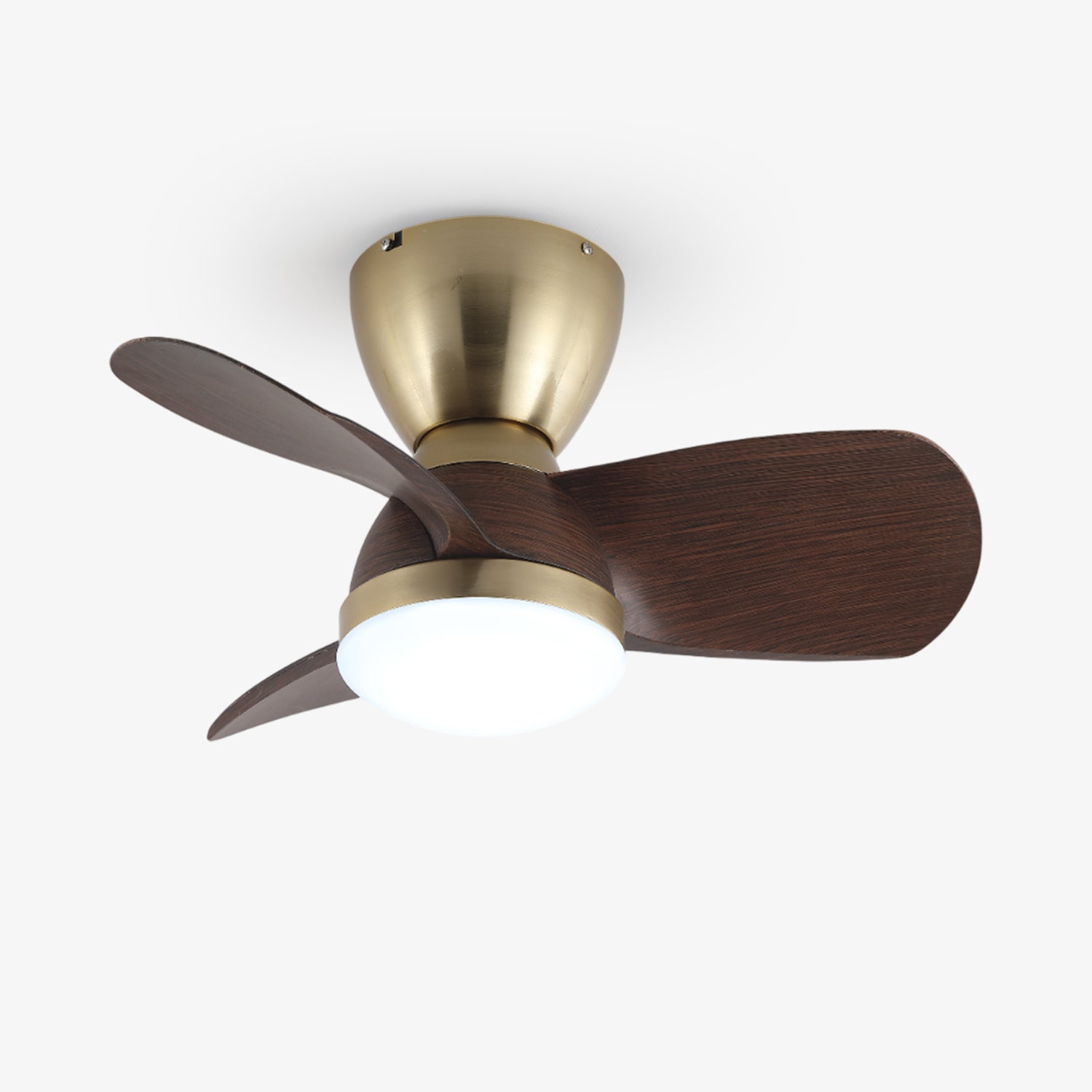 Elora Minimalist Brass Wood Ceiling Fan Light - Letslighting