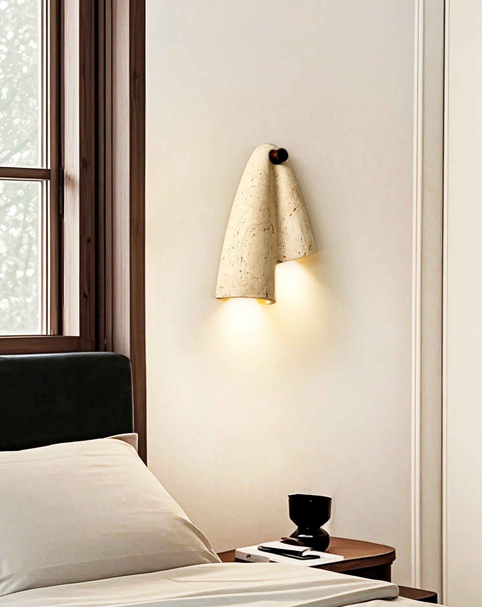 Velo Minimalist Travertine Sconce