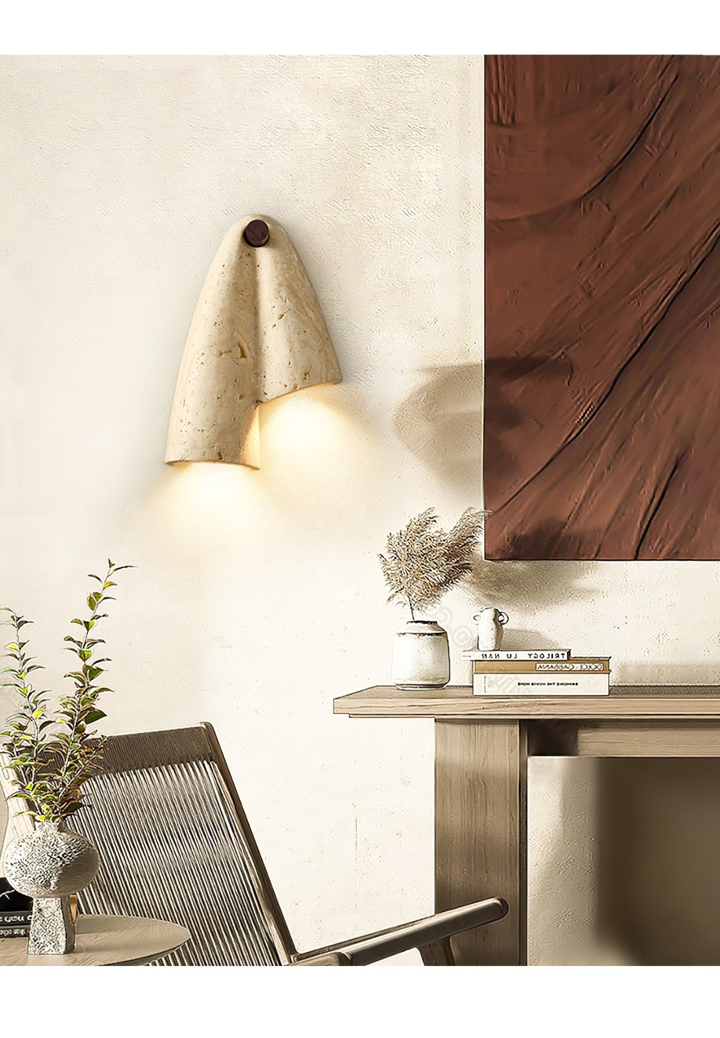Artistic Travertine Wall Light
