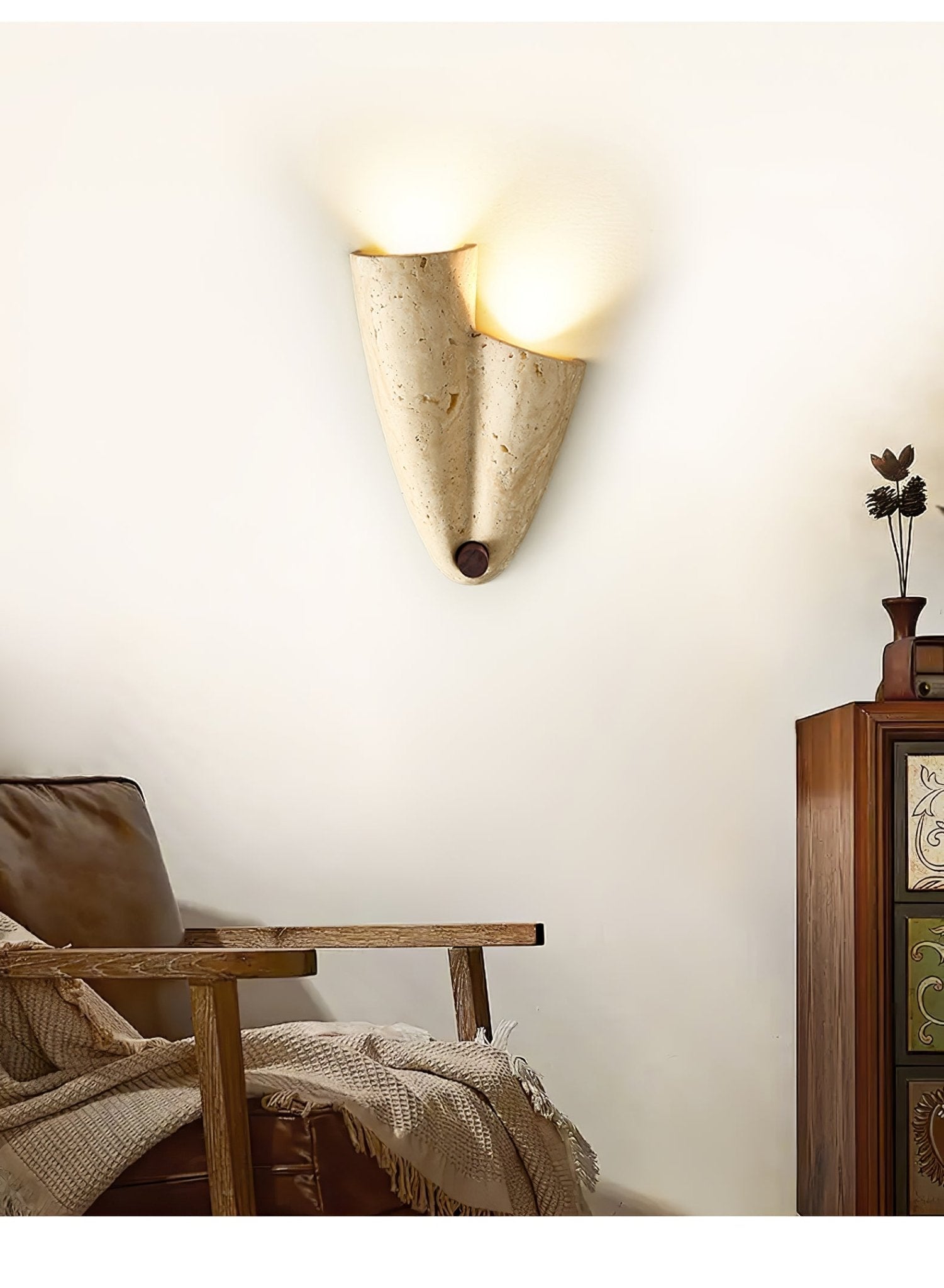 Velo Minimalist Travertine Sconce