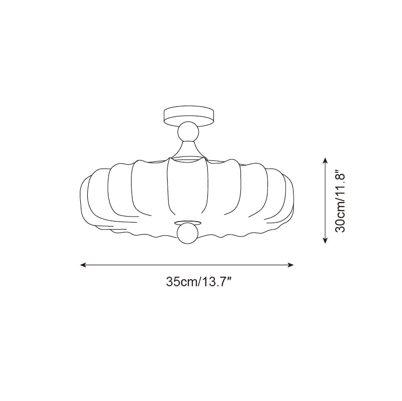 Velora Ceiling Lamp Scalloped Floral Emboss Shade - Letslighting