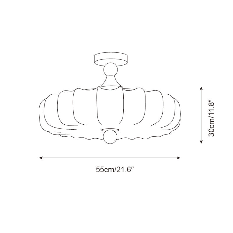 Velora Ceiling Lamp Scalloped Floral Emboss Shade - Letslighting