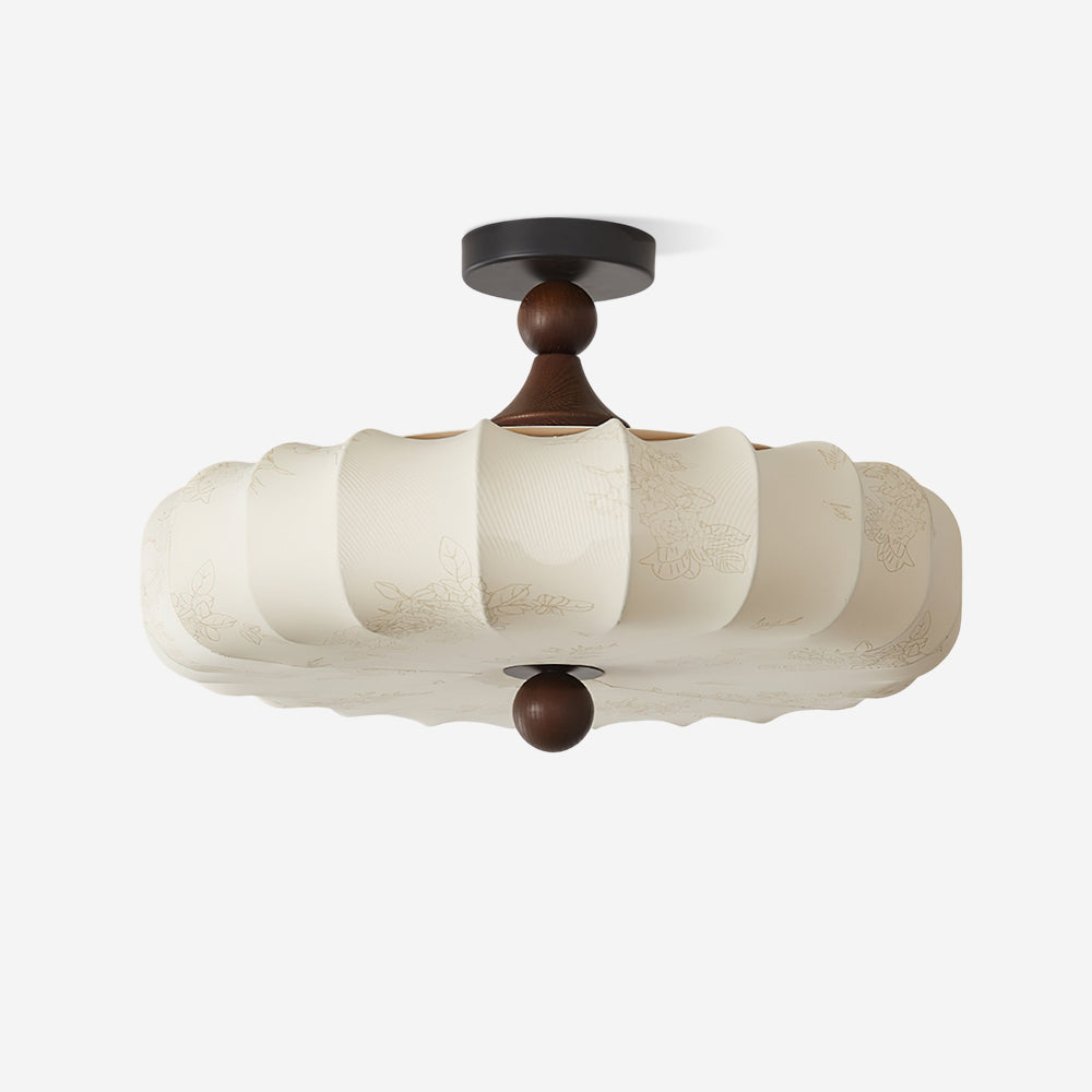 Velora Ceiling Lamp Scalloped Floral Emboss Shade - Letslighting