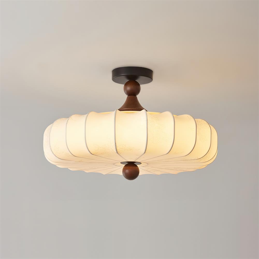 Velora Ceiling Lamp Scalloped Floral Emboss Shade - Letslighting