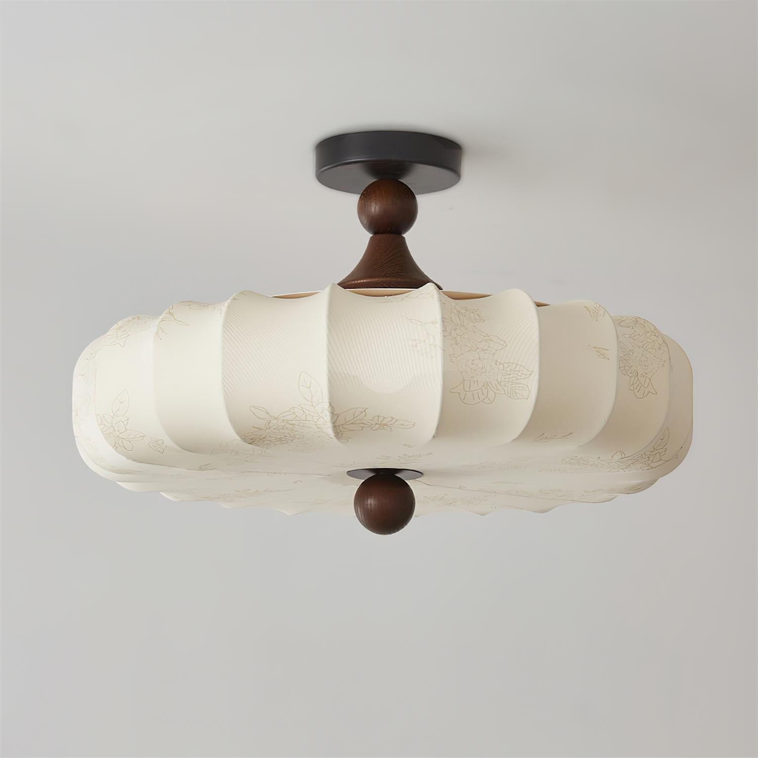 Velora Ceiling Lamp Scalloped Floral Emboss Shade - Letslighting