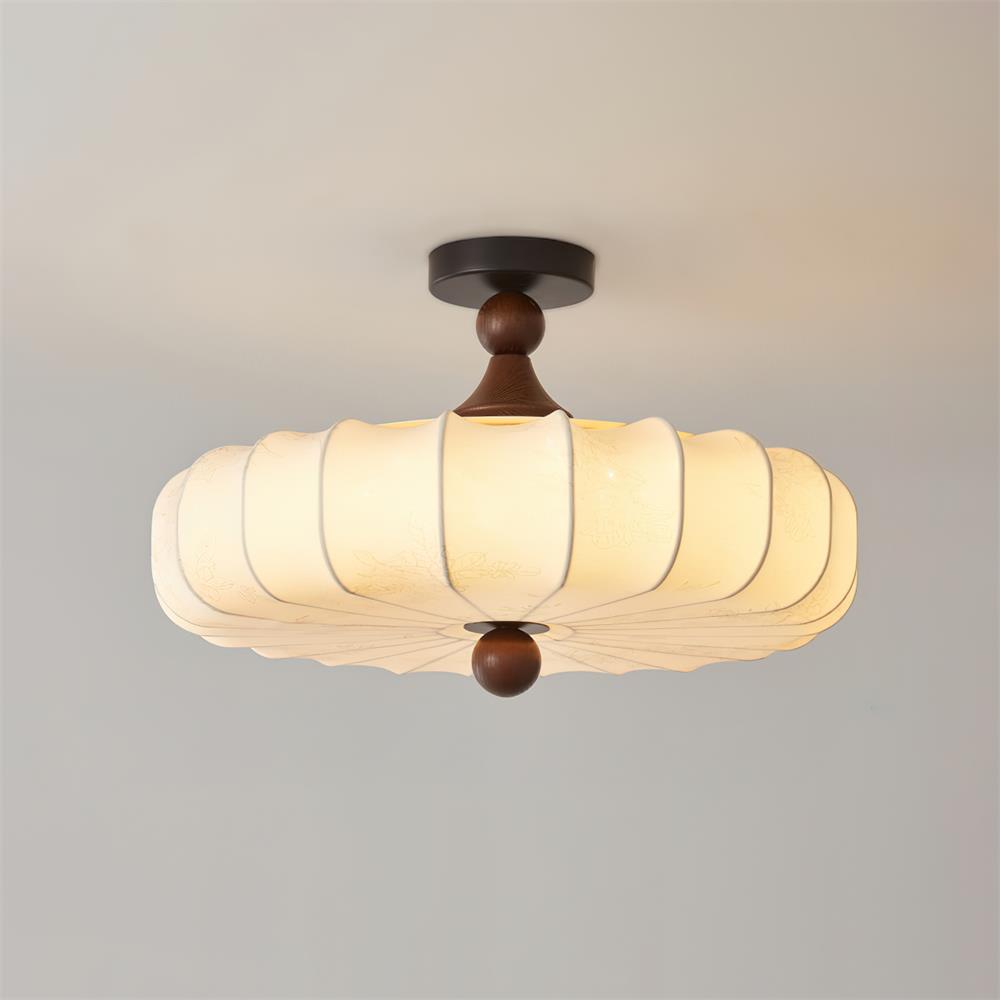 Velora Ceiling Lamp Scalloped Floral Emboss Shade - Letslighting