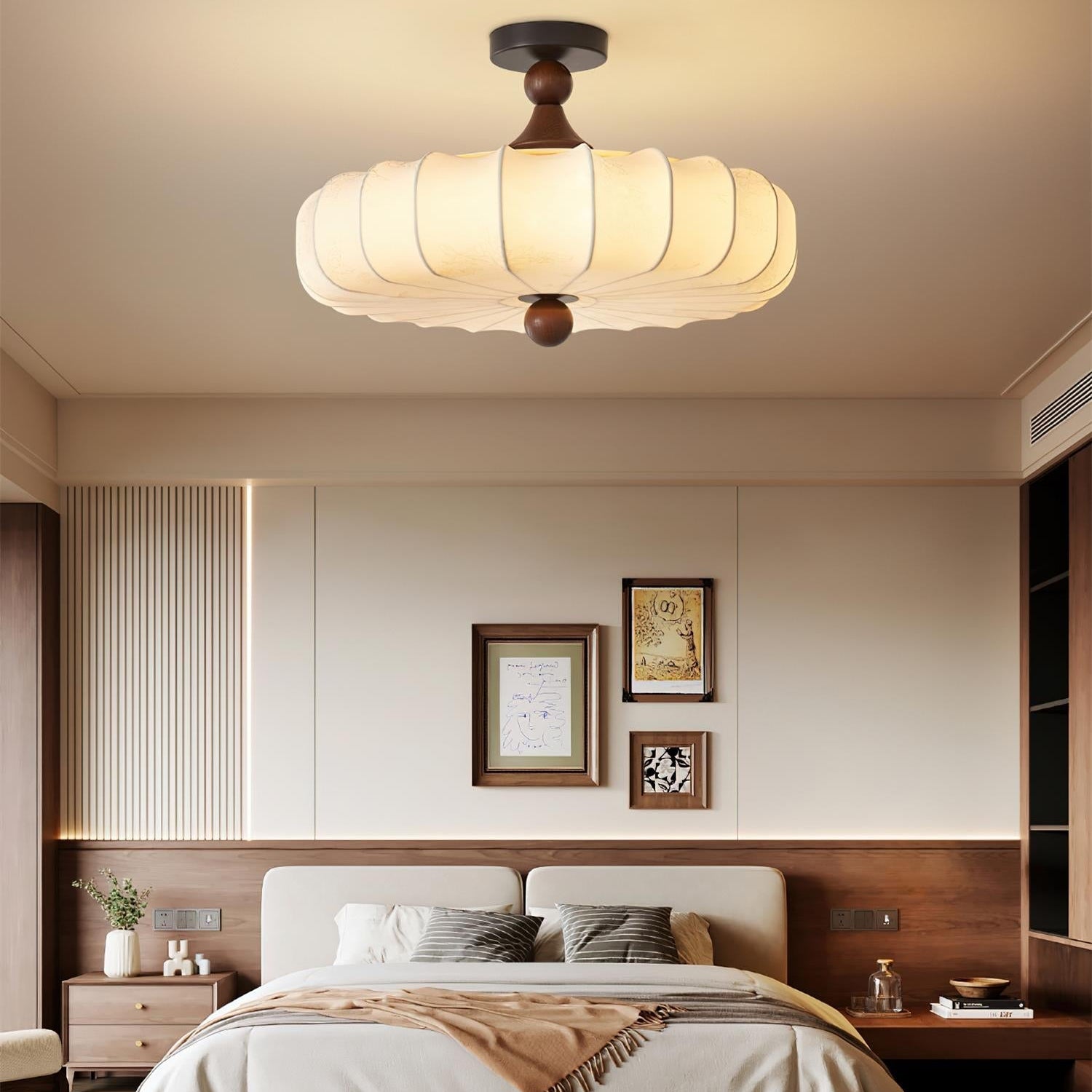 Velora Ceiling Lamp Scalloped Floral Emboss Shade - Letslighting