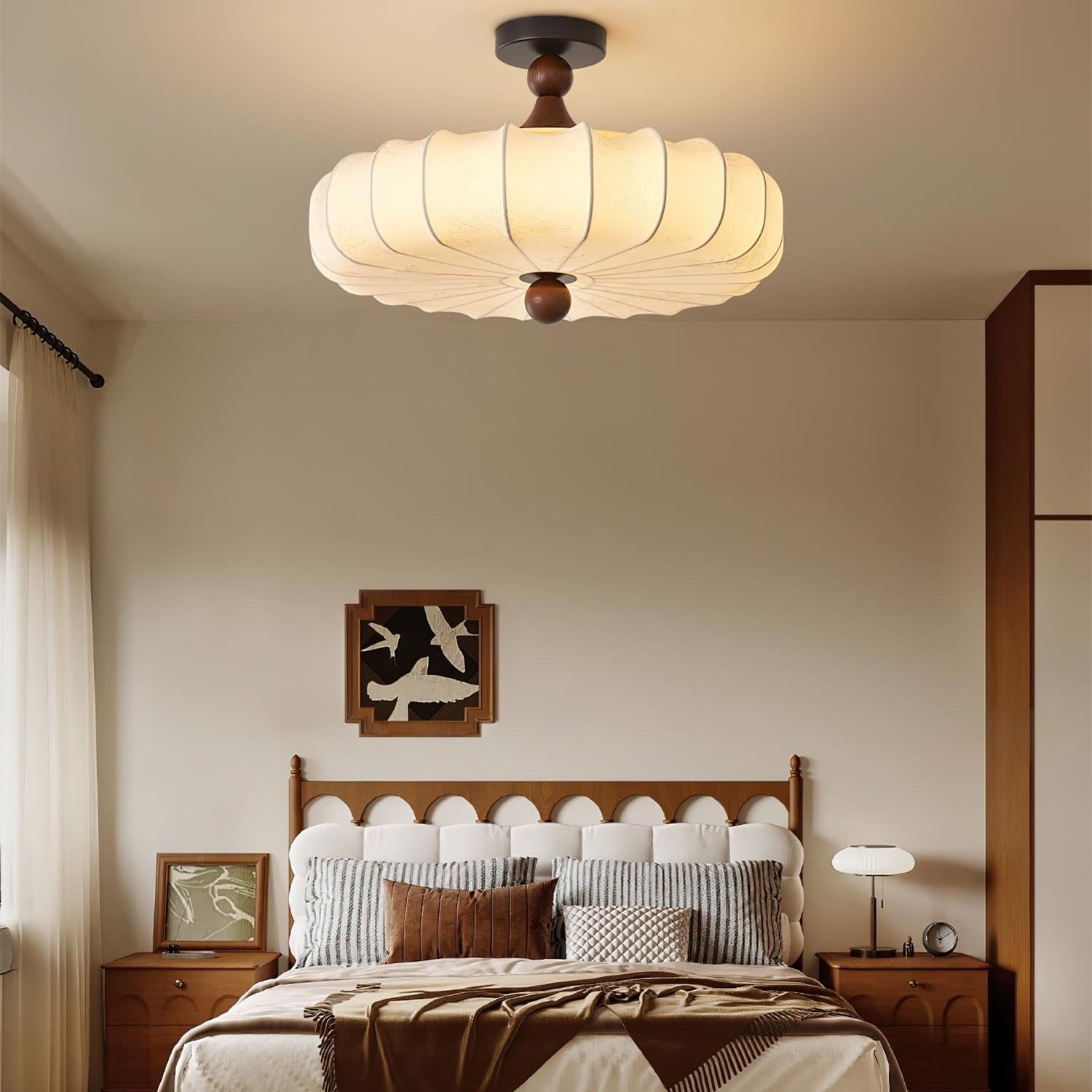 Velora Ceiling Lamp Scalloped Floral Emboss Shade - Letslighting